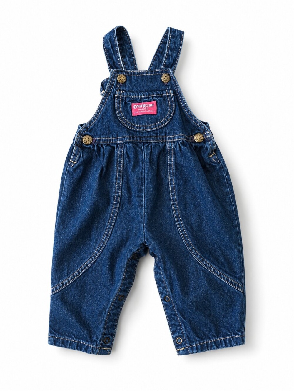 VTG Osh Kosh B'Gosh Denim Blue Kids Bubble Overalls - Classic Denim